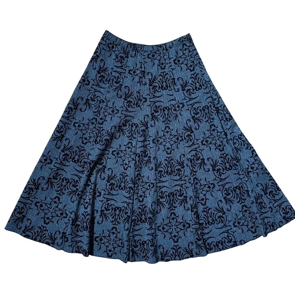 J. Jill Stretch Maxi Skirt SZ 4 Brocade Damask Velvet Tweed Tulip
